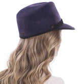 Sombrero Genuino de Diseñador Eric Javits NY - Clia - Color Morado/Negro